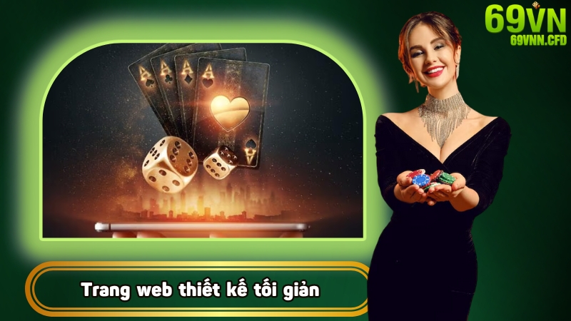 Trang web được thiết kế theo lối tối giản